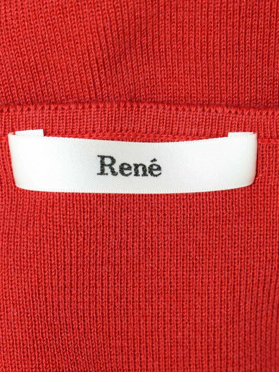 ルネ 6822400 カーディガン 34 レッド ラインストーン パール ダブルジップ ITQEPMEC8W7Q