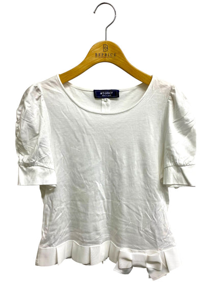 エムズグレイシー 115319 Tシャツ カットソー 38 ホワイト グログランリボン付きカットソー ITG4JN2UVOW6