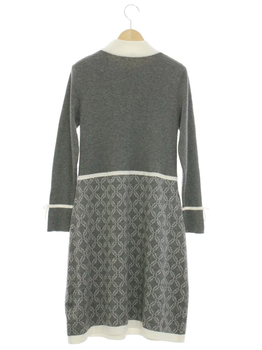 スーパービューティー ワンピース  40 グレー ニット フェイクパール ラインストーン ITQGIYG6WMX6