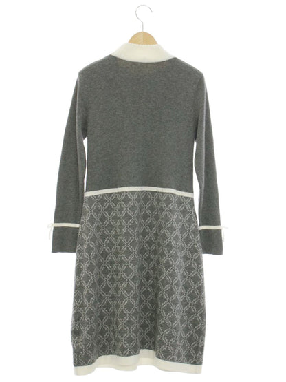 スーパービューティー ワンピース  40 グレー ニット フェイクパール ラインストーン ITQGIYG6WMX6
