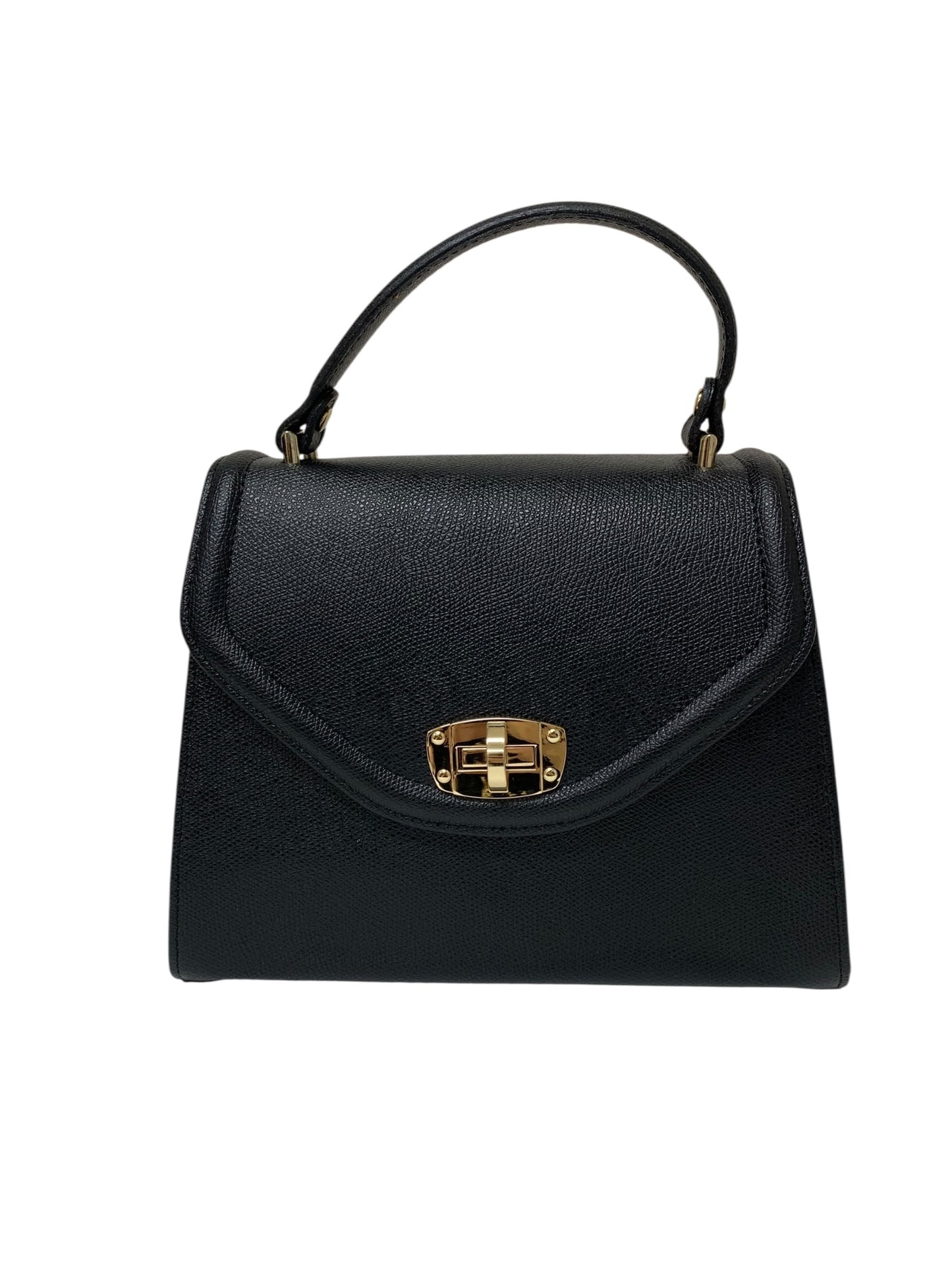 エムズグレイシー 674511 ハンドバッグ ブラック 台形 フラップ レザー 2WAY ITDDSYM4V9XH 【SALE】