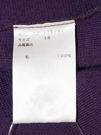 エムズグレイシー 728541 カーディガン 38 パープル ウール フリル ボレロ ITGK4STT9Q1S