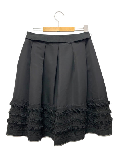 トゥービーシック W5S57-834-09 スカート 40 ブラック スパンコール  タックフレア ITC09HHMDLO0