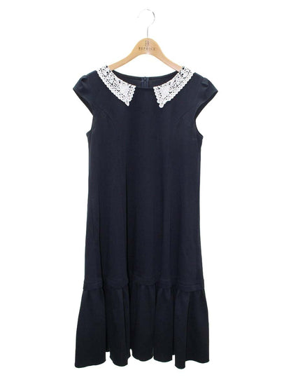 ルネ 5137040 ワンピース 34 ネイビー 白襟 レース ITSJB8AQ93E0