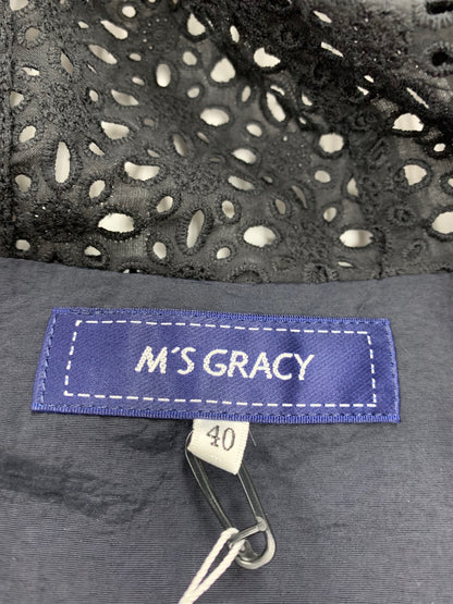 エムズグレイシー 514310 アウター 40 ネイビー レース フード 花 IT4WW1TTSBAU 【SALE】