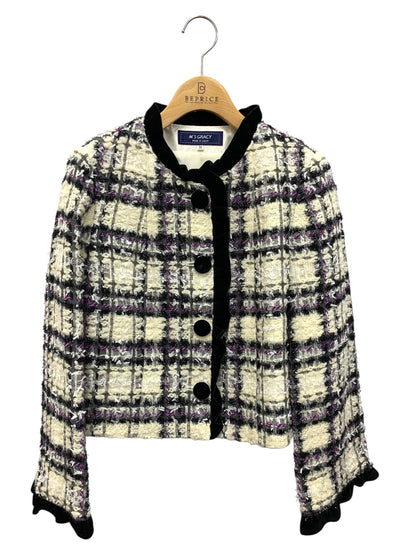 エムズグレイシー ファンシーツィードリュックスジャケット 314604 38 ホワイト ITFXTBJ9BT3G