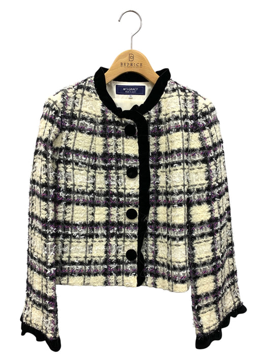 エムズグレイシー ファンシーツィードリュックスジャケット 314604 38 ホワイト ITFXTBJ9BT3G