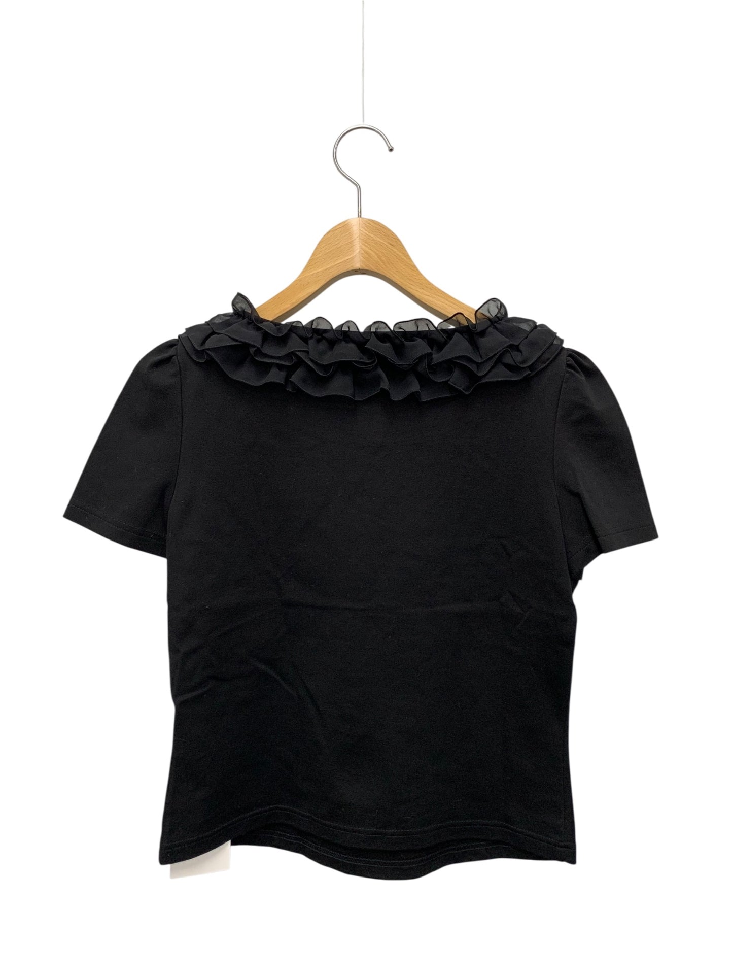 エムズグレイシー 015314 トップス 38 ブラック フリル ITCNNVS1S1QS 【SALE】