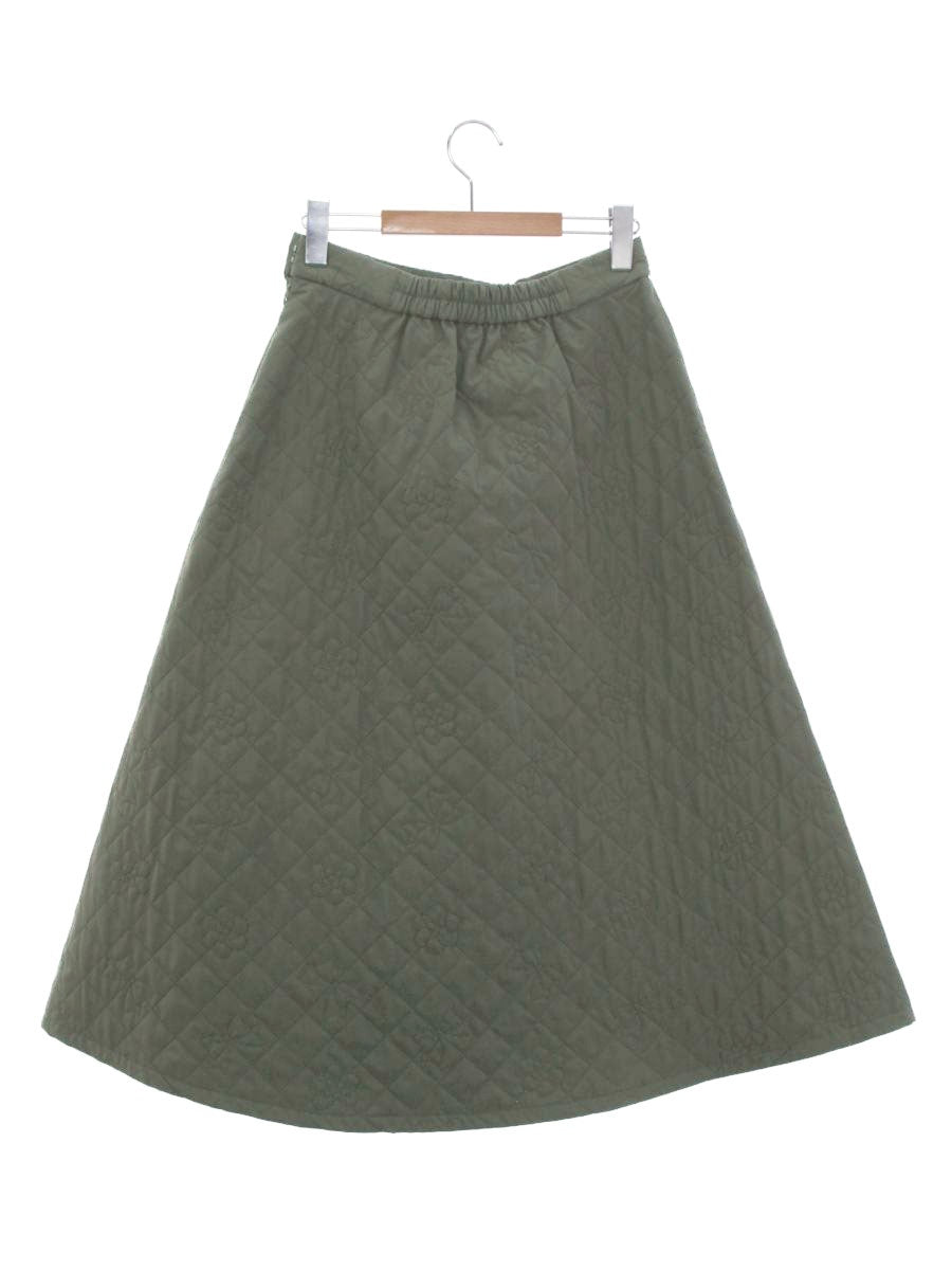 エムズグレイシー カメリアｘリボン柄キルティングフレア 417613 スカート 40 グレー ITBFKAAQJDHA