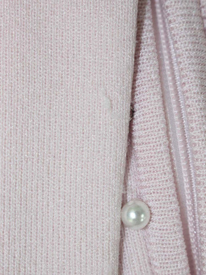 ルネ 6812450 カーディガン 34 ピンク ダブルジップ ラインストーン フェイクパール ITFBMFONQD0F