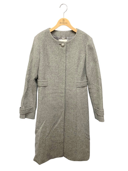 エリザ 27505051 ノーカラーコート 3 グレー ウール IT5UESSQZ0E2 【SALE】
