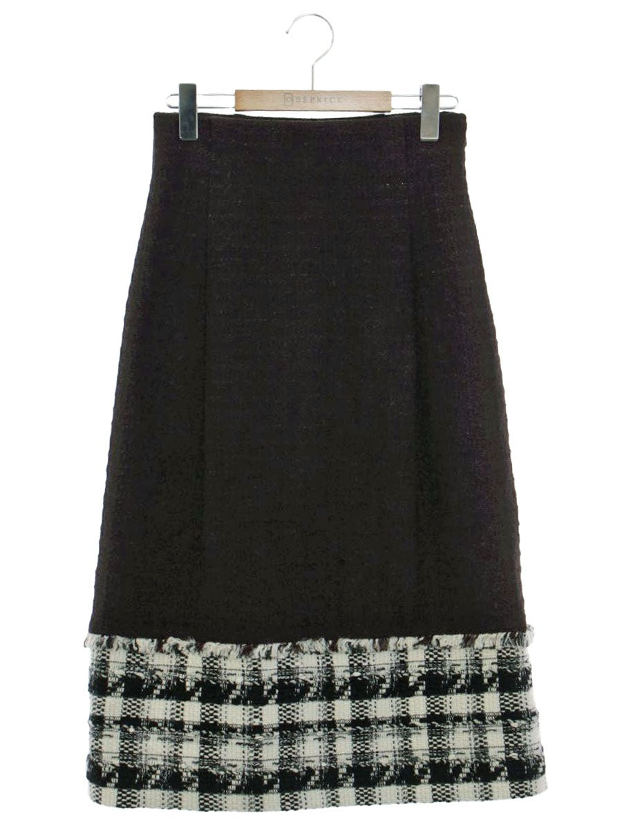 トゥービーシック W5S12-847-09 タイトスカート 40 ブラック ツイード 千鳥柄 ラメ ITZNPABJ5WL4