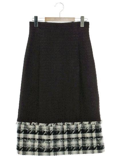 トゥービーシック W5S12-847-09 タイトスカート 40 ブラック ツイード 千鳥柄 ラメ ITZNPABJ5WL4