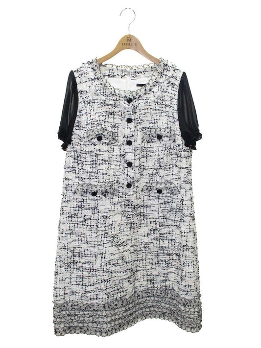 トゥービーシック W7J02-702-05 ワンピース 46 ホワイト ツイード ITH3MK5ZIAVG