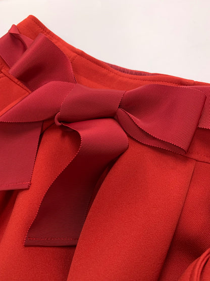 エムズグレイシー 117617 スカート 38 レッド フレア ITT7VFK7YF8G