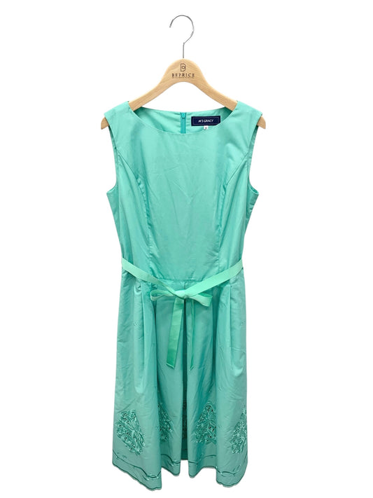 エムズグレイシー 裾刺繍タックワンピ―ス 411349 40 グリーン ITPRS7Q90XO8