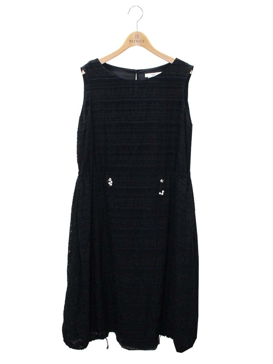 ルネ 6926150 ワンピース 38 ブラック ウエストギャザー ITZOHEL69XPW