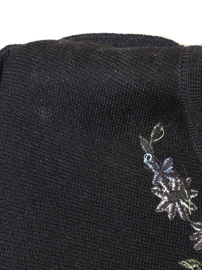 エムズグレイシー 728517 ニット セーター 38 ブラック 刺繍 リボン IT7HGLFKZIFN