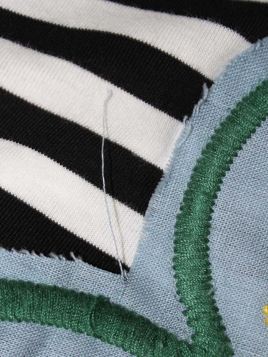 オレボレブラ 232354 チュニック M ブラック フラワーモチーフ ボーダー ITG1TTPXCGTU