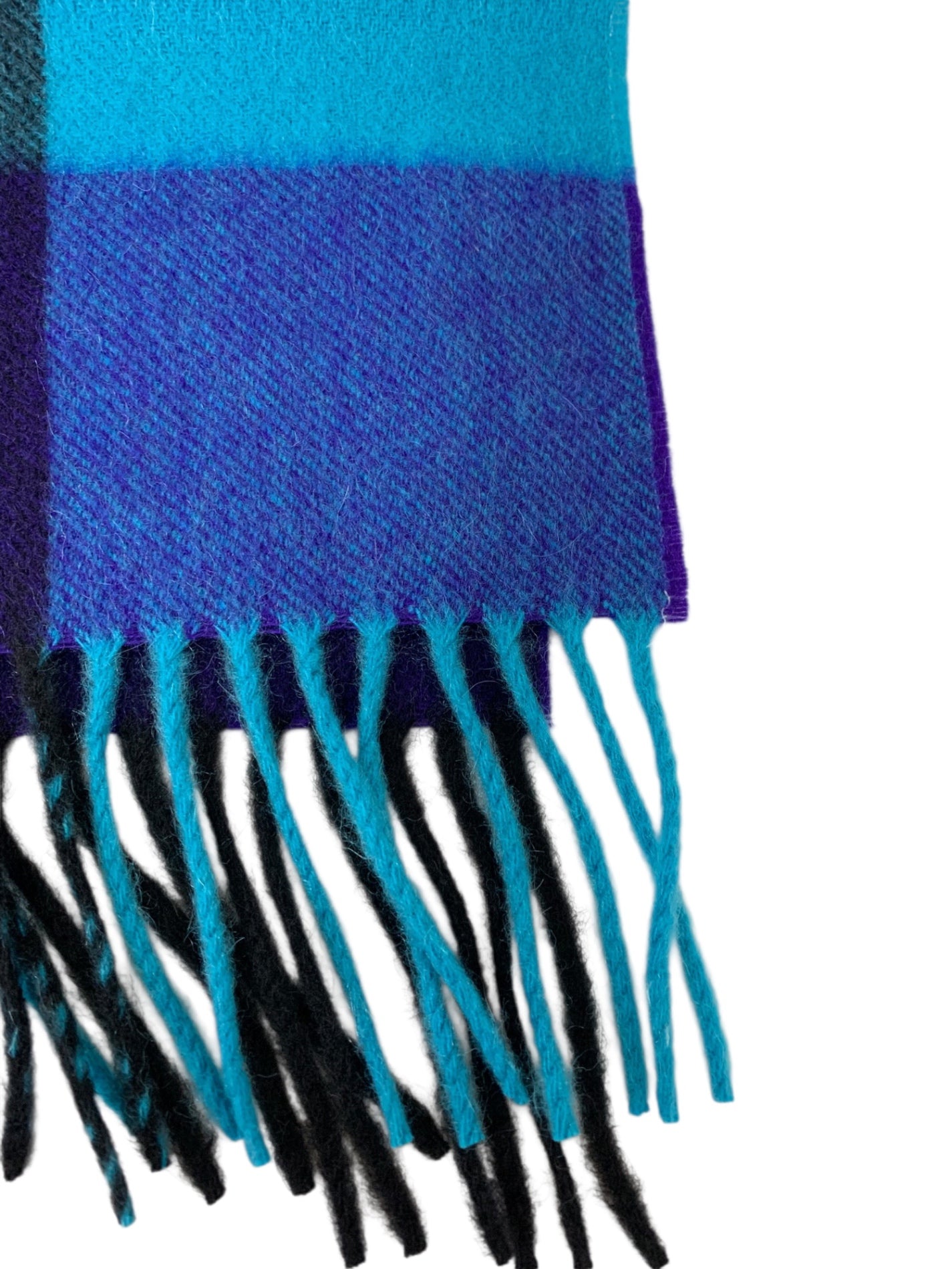 ジョシュアエリス 大判マフラー ネイビー ショール カシミヤ チェック柄 ITJOURMDS5FK