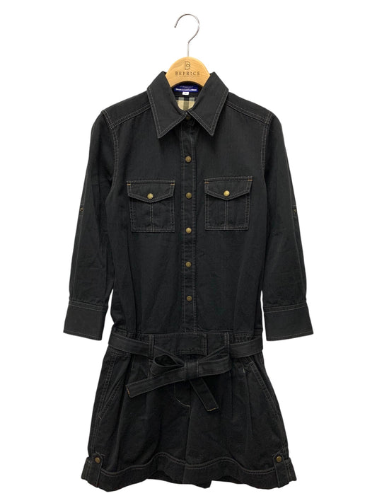 バーバリーブルーレーベル FM505-105-09 オールインワン 38 ブラック フロントボタン IT4L3FXOPGDD