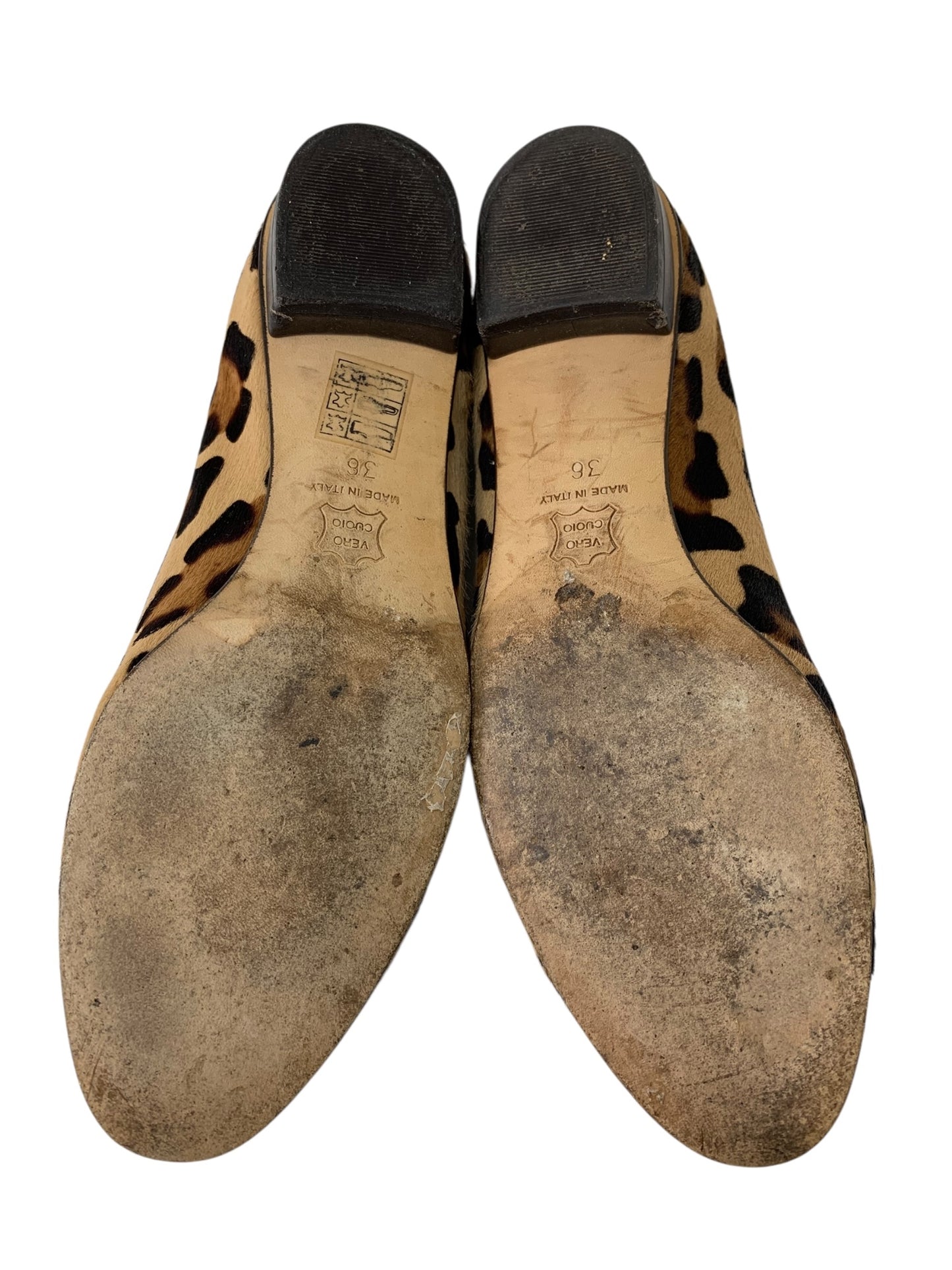 フォクシー バレエシューズ 36 ベージュ レザー ヒョウフェイクファー ITIBFBNIX0N8 【SALE】