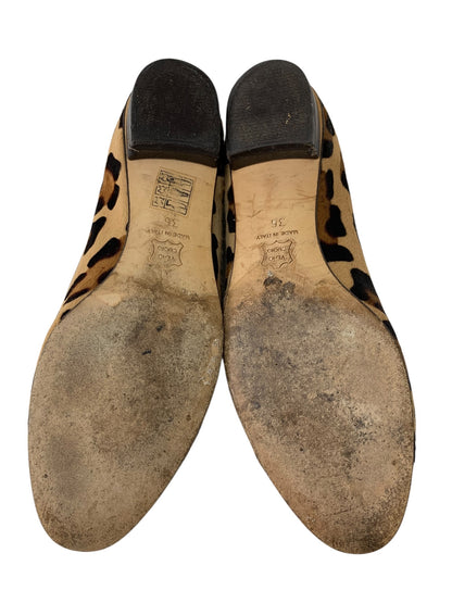 フォクシー バレエシューズ 36 ベージュ レザー ヒョウフェイクファー ITIBFBNIX0N8 【SALE】