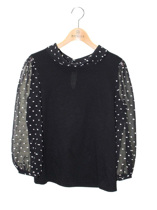 エムズグレイシー 915106 ブラウス 40 ブラック ドット シースルー ITD04V1HT0DY