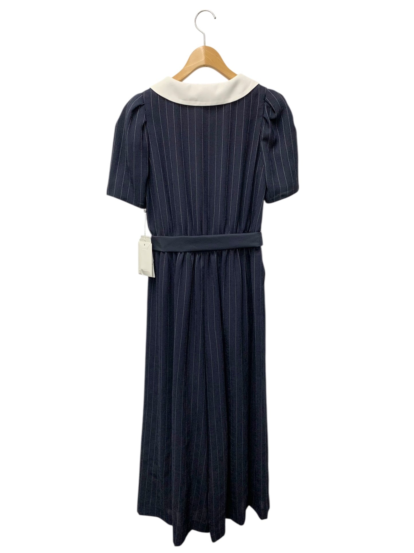 エムズグレイシー ストライプオールインワンドレス 211317 38 ネイビー ITF7H3H8HDBM