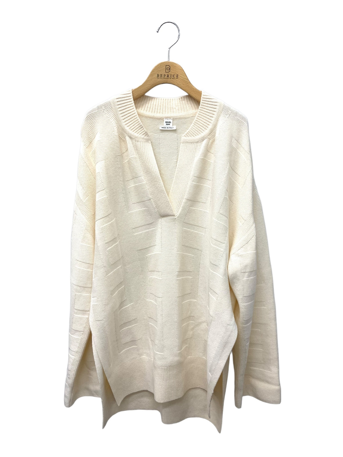 エルメス 2H2623DA ニット 38 アイボリー Hジャガード スキッパー 