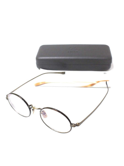 オージーバイオリバーゴールドスミス Knitter 46 メガネ ブラウン メタルフレーム ラウンド ITSEXASJQ15M