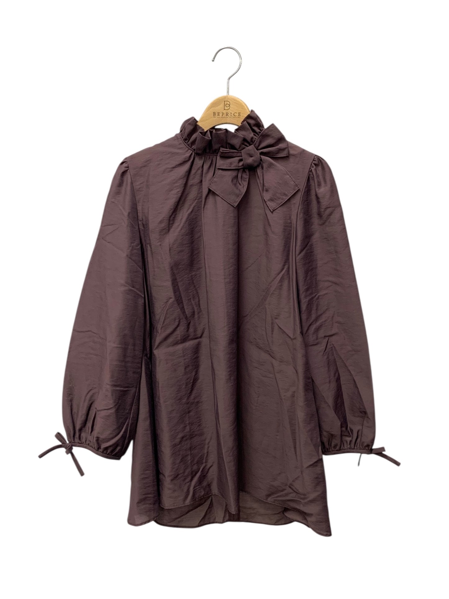 エムズグレイシー フリルリボンブラウス 310514 プルオーバー 38 ブラウン リボン ITAZQ9Z7KK8U