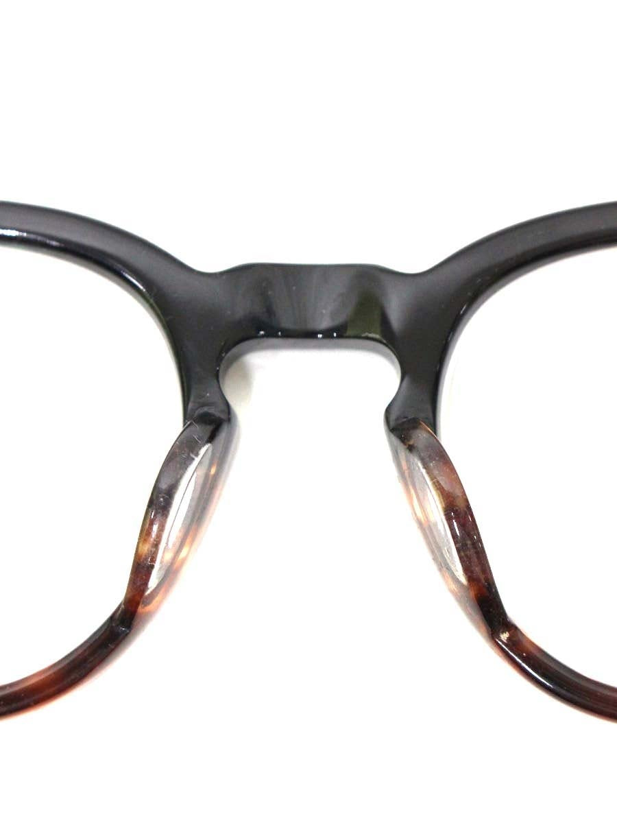 角矢甚治郎 其参拾五 10金飾り メガネ ブラック/クリアブラウン セルロイド ウェリントン ITY32UDM7TIW 【SALE】