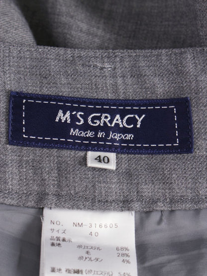 エムズグレイシー 316605 パンツ 40 グレー ワイド リボン IT2DR29O2T7K
