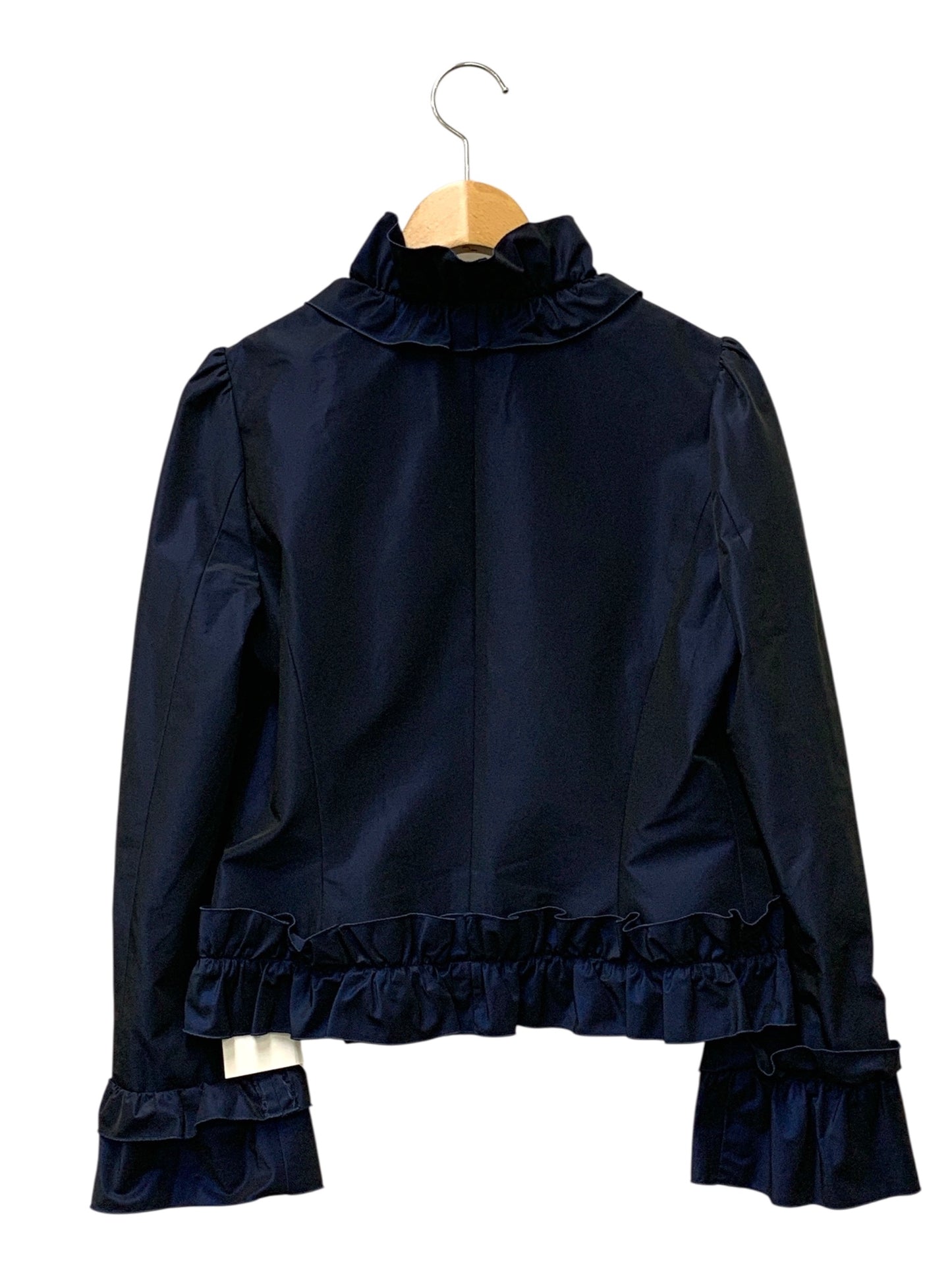 エムズグレイシー 224505 ジャケット 38 ネイビー フリル ITA1NHIY6WO4