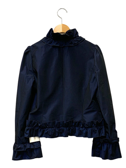 エムズグレイシー 224505 ジャケット 38 ネイビー フリル ITA1NHIY6WO4