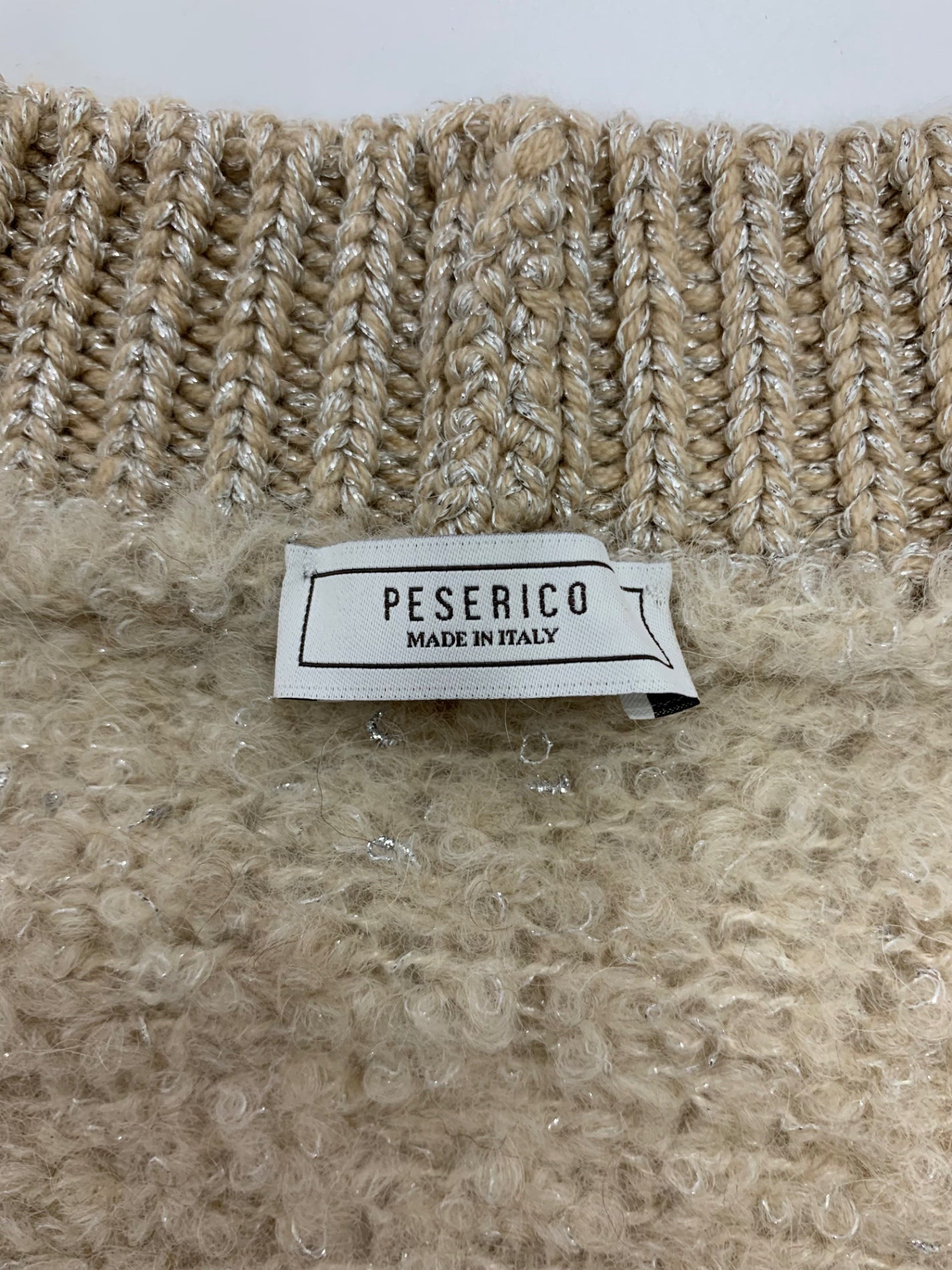 ペセリコ LT1213310 カーディガン 40 ベージュ アルパカ カシミヤ シルク ラメ ITU7IVNOGUBY