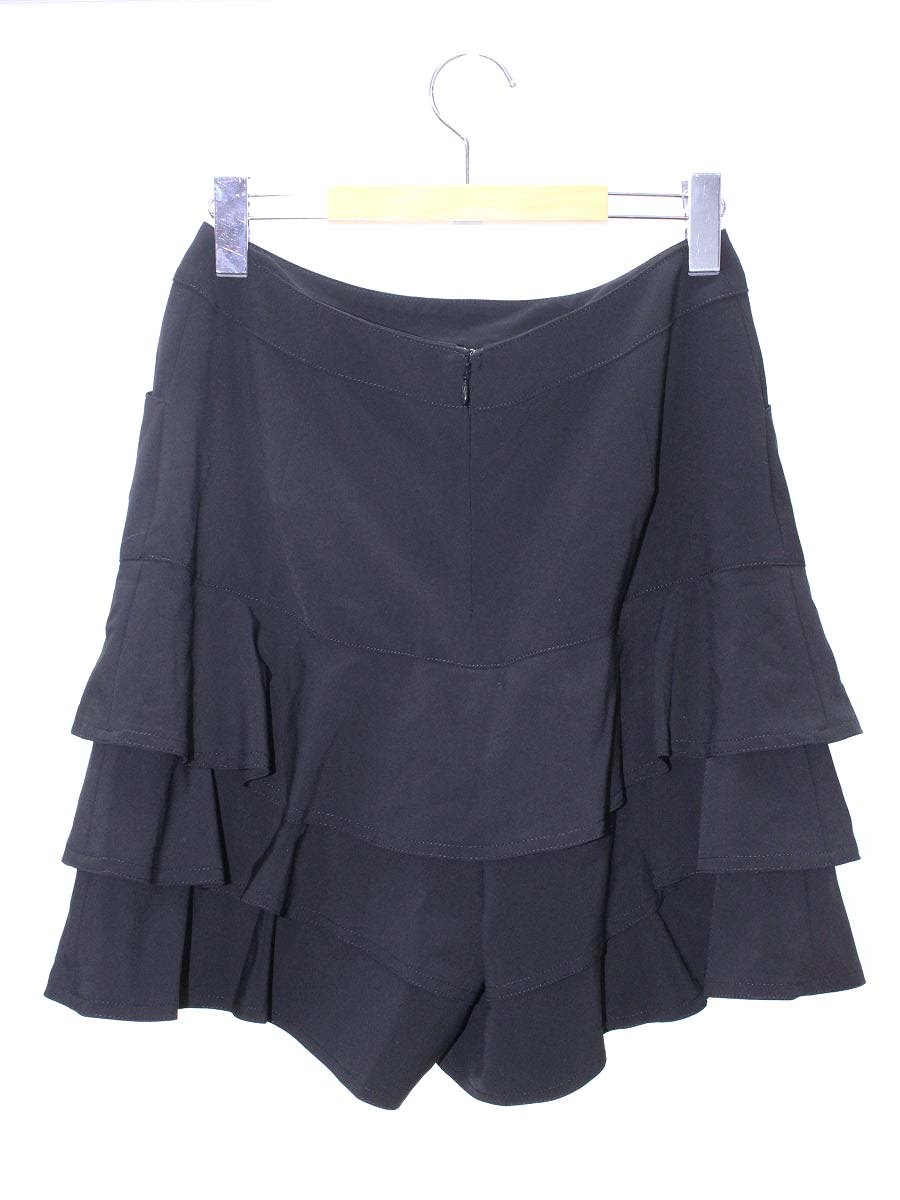 エムズグレイシー 626301 パンツ 40 ブラック ティアード キュロット IT560OWK321C