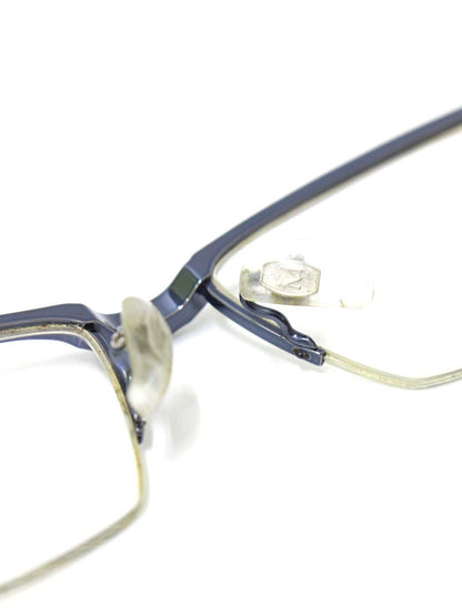 マサキマツシマ MF-1265 メガネ ブルー メタルフレーム ハーフリム（ナイロール）スクエア ITJNFTES9F0I