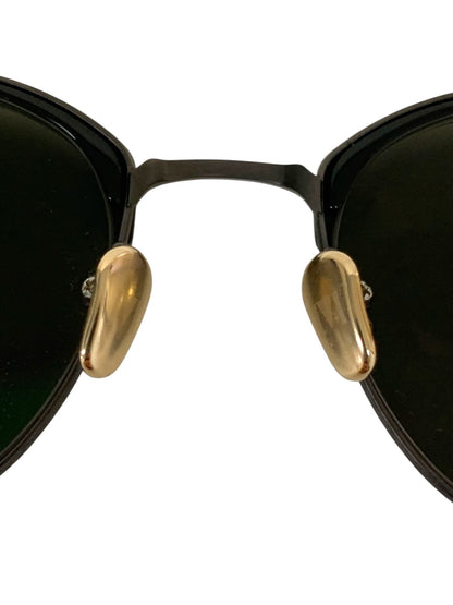 増永眼鏡 LAUREN メガネ ブラック コンビフレーム ハーフリム ボストン IT1KXK0NQVES