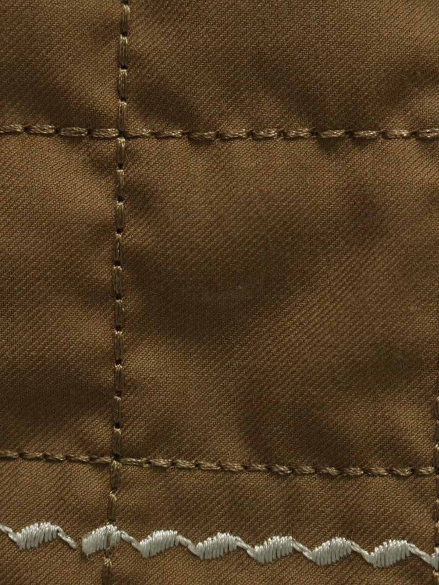 エムズグレイシー 911531 ワンピース 36 ホワイト/ライトブラウン チェック キルティング  切替 ITQZ1VLJ24TK