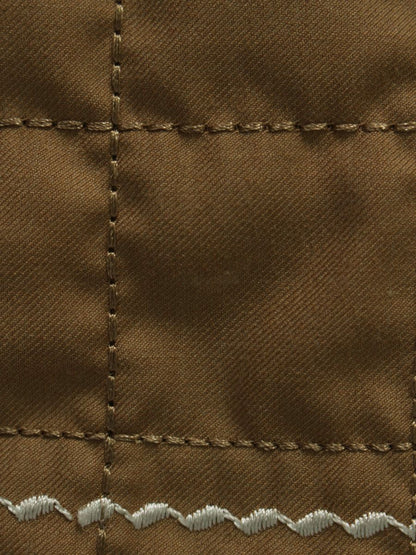 エムズグレイシー 911531 ワンピース 36 ホワイト/ライトブラウン チェック キルティング  切替 ITQZ1VLJ24TK