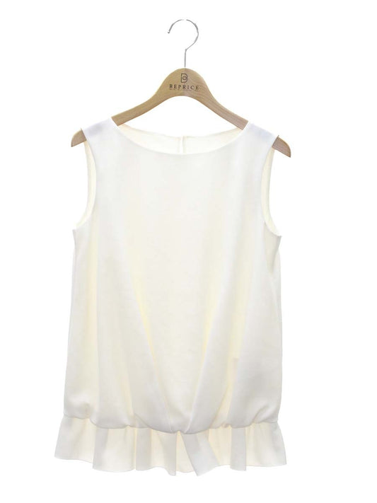 エムプルミエ A317-017 ブラウス 34 ホワイト ノースリーブ ITGEZBUDZD81