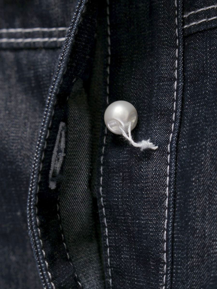 エムズグレイシー パールボタンデニム 211329 ワンピース 40 ネイビー フロントボタン ITVPN78F8VHW