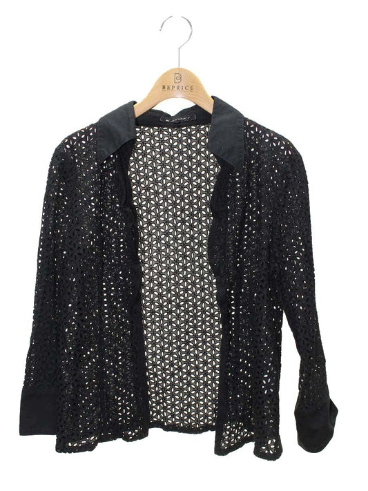 エムズグレイシー 625381 ブラウス 40 ブラック カットワーク IT7OXMYSU2SO