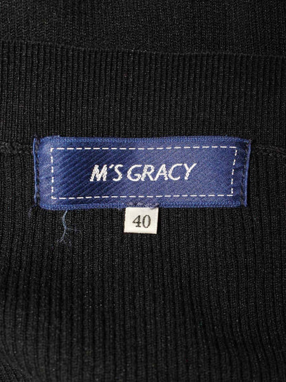 エムズグレイシー 218310 カーディガン 40 ブラック ボレロ ニット リブ ITU0RYGN9CAO