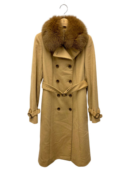 アナイ 17027-42-83-360 コート 36 キャメル ウール フォックスファー IT43B67BDK4Y