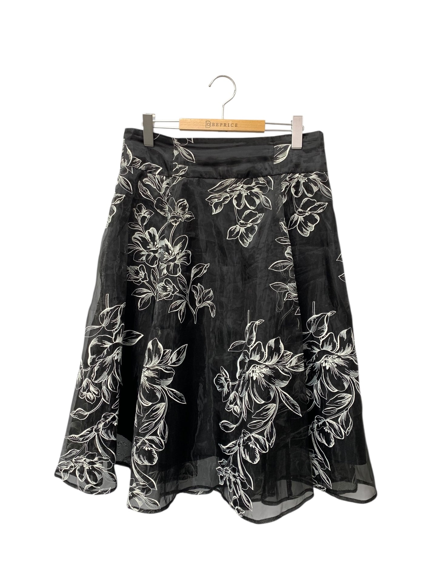 エムズグレイシー お花刺繍ロングフレアースカート 417310 42 ブラック ITDAY3IX5ADN