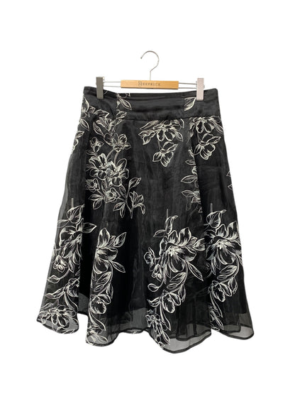 エムズグレイシー お花刺繍ロングフレアースカート 417310 42 ブラック ITDAY3IX5ADN
