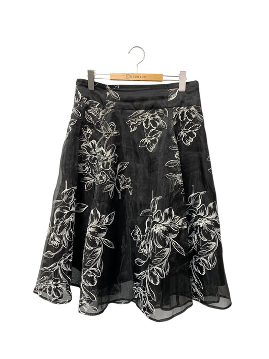 エムズグレイシー お花刺繍ロングフレアースカート 417310 42 ブラック ITDAY3IX5ADN